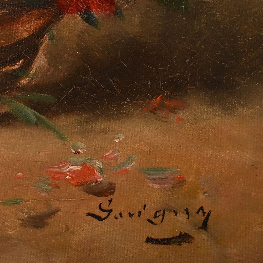 QF781 9a antique floral painting flower oil still life